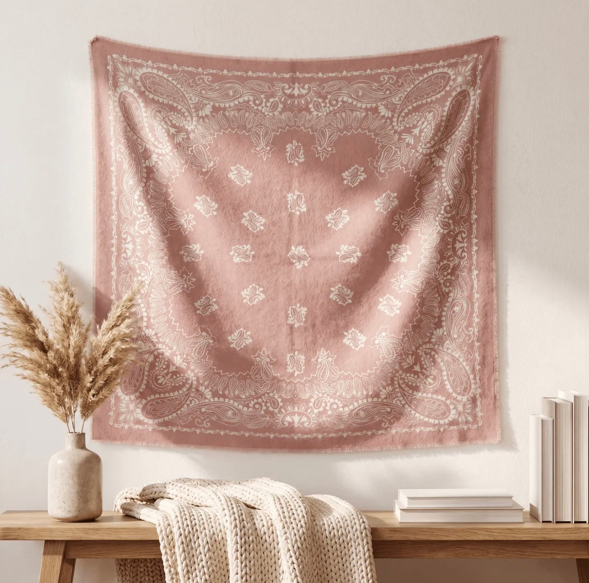 Écharpe Livia femme bandana 110 × 110 cm – Viscose & laine douce
