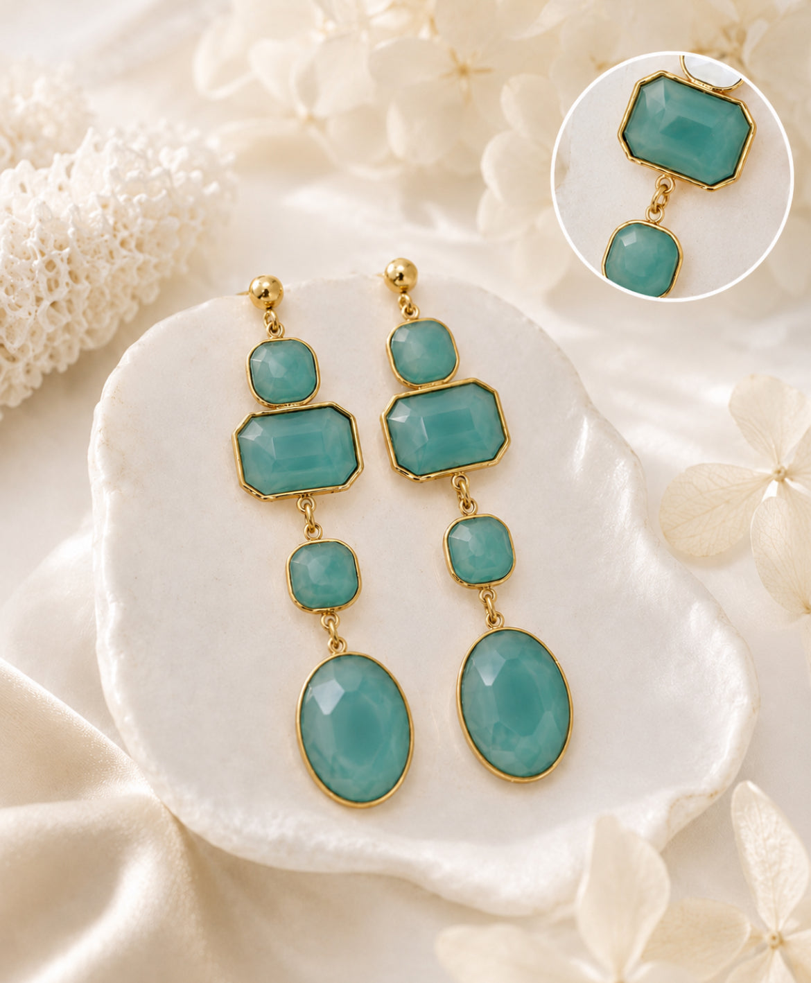 Boucles d’oreilles « Riviera » – Pendantes 65 mm – Acier inoxydable – 4 coloris