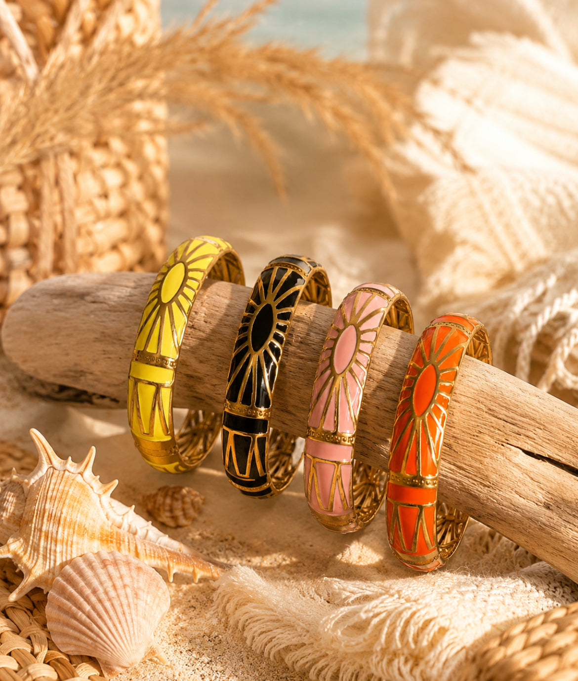 Bracelet Jonc Thaïlandais Soleil – Acier inoxydable
