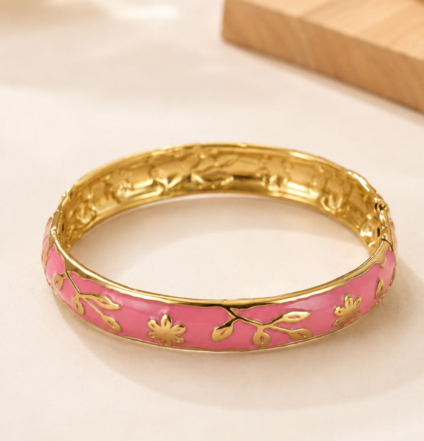 Bracelet Jonc Thaïlandais Lotus – Acier inoxydable 10 couleurs