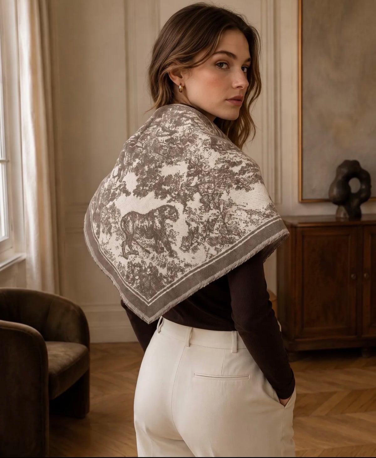 Foulard Élise femme 40 × 120 cm – 100 % viscose