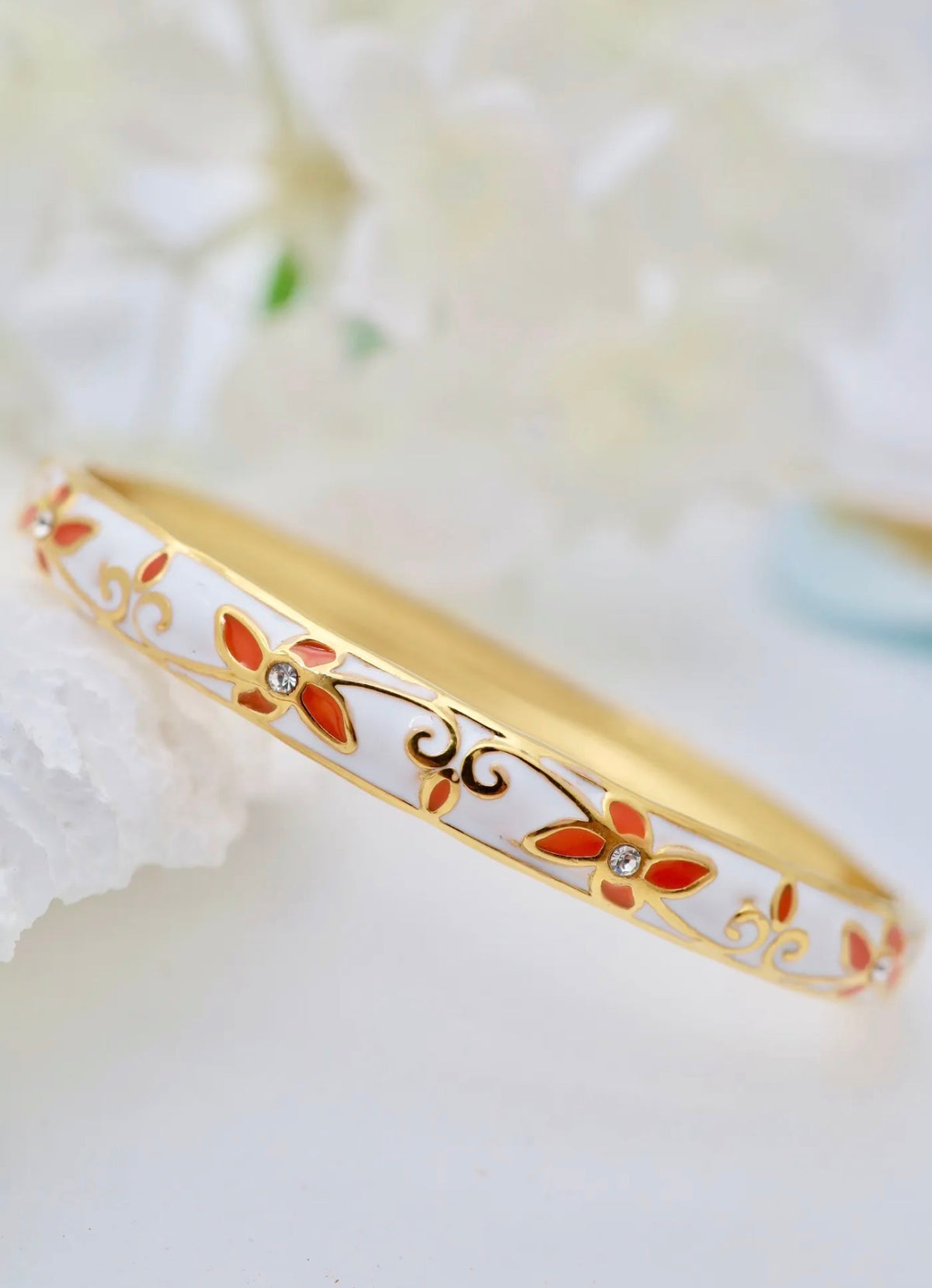 Bracelet Jonc Thaïlandais « Jardin de Siam » – Acier inoxydable