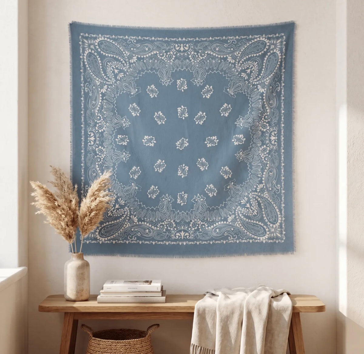 Écharpe Livia femme bandana 110 × 110 cm – Viscose & laine douce