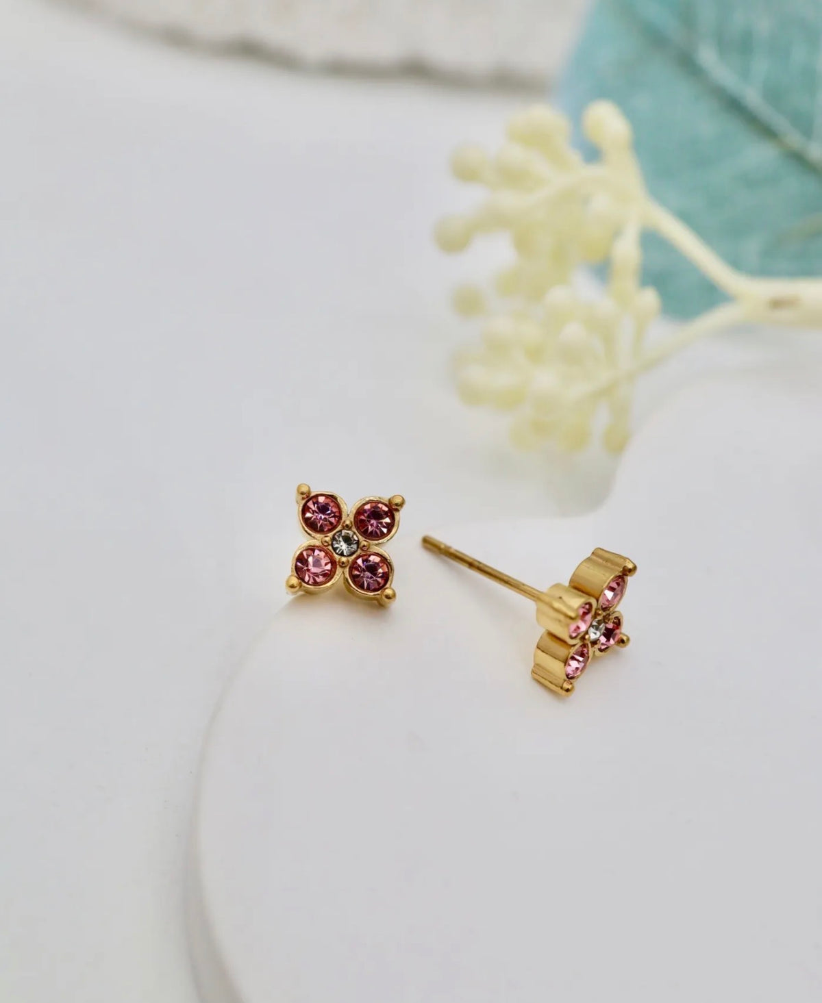 Boucles d’oreilles « Éclat Fleur » – Zirconiums – Acier inoxydable – 6 coloris