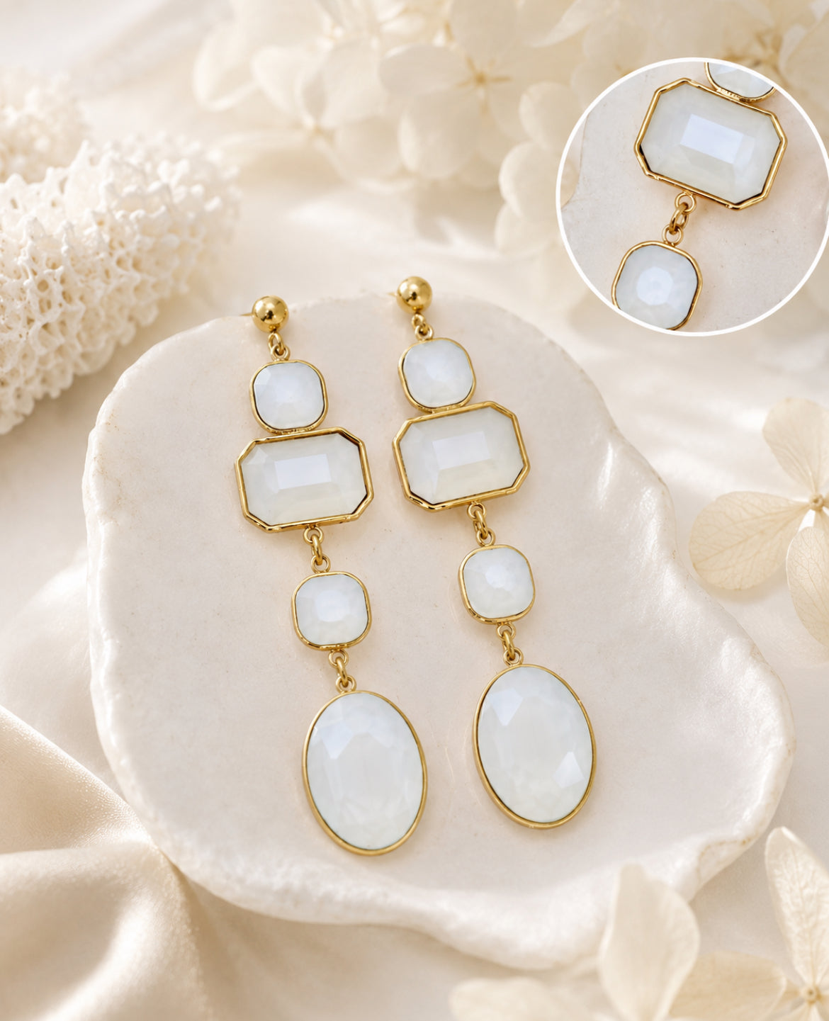 Boucles d’oreilles « Riviera » – Pendantes 65 mm – Acier inoxydable – 4 coloris
