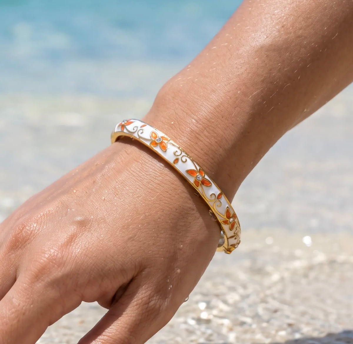 Bracelet Jonc Thaïlandais « Jardin de Siam » – Acier inoxydable