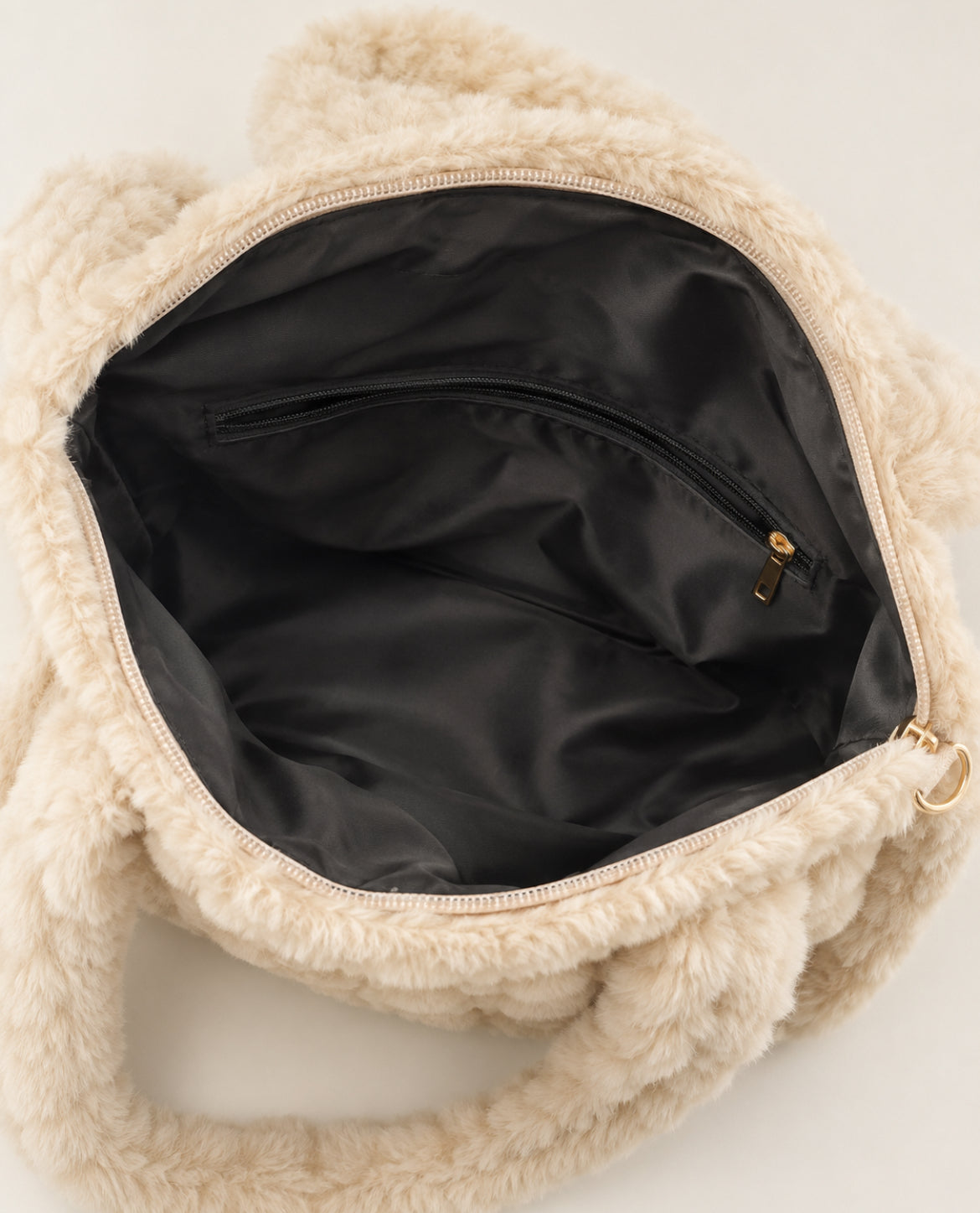 Sac Romy femme en fausse fourrure tressée – Bandoulière détachable