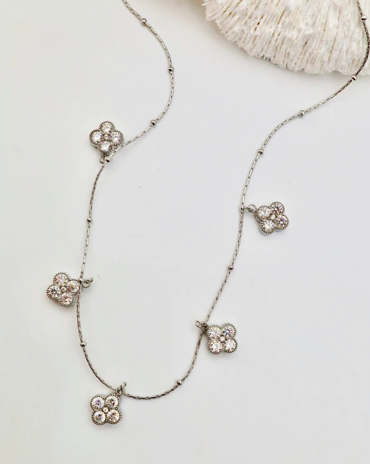 ✨ Collier Clover – zirconium & acier inoxydable