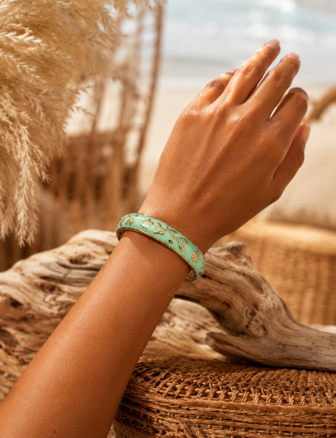 Bracelet Jonc Thaïlandais Lotus – Acier inoxydable 10 couleurs