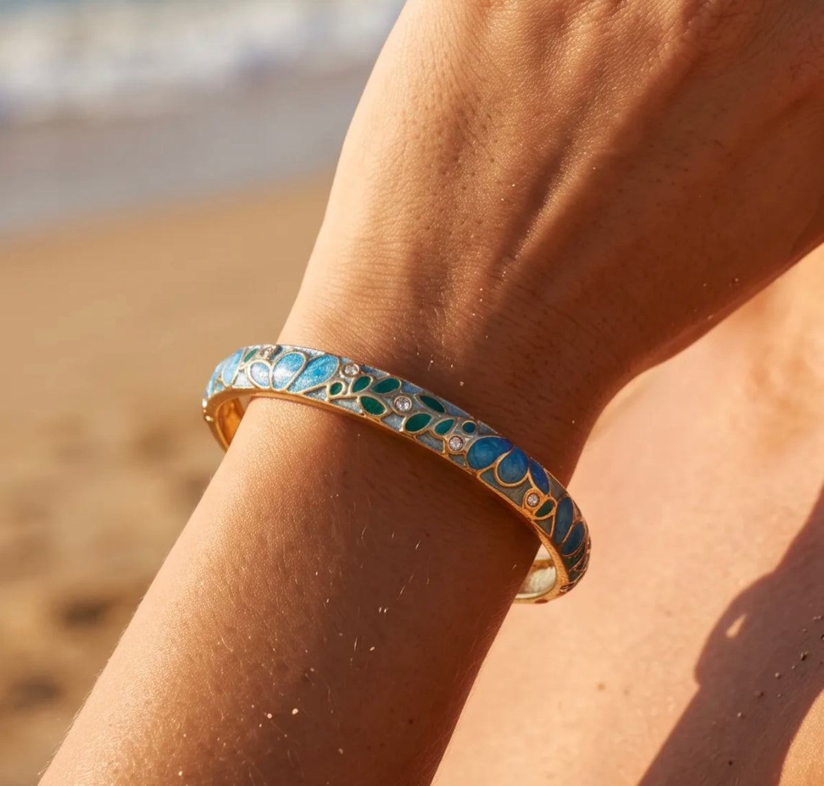 Bracelet Jonc Thaïlandais « Jardin de Siam » – Acier inoxydable