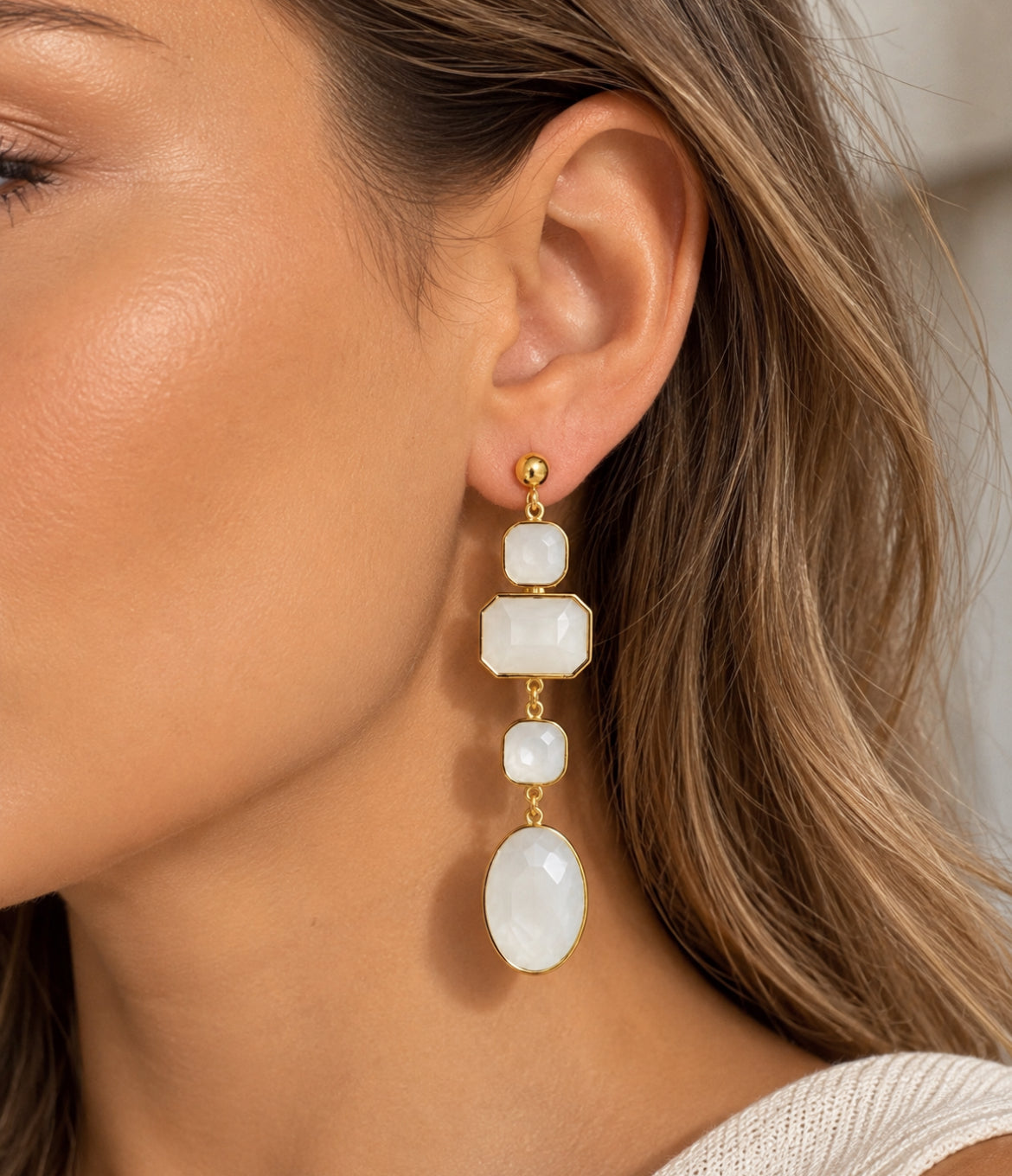 Boucles d’oreilles « Riviera » – Pendantes 65 mm – Acier inoxydable – 4 coloris