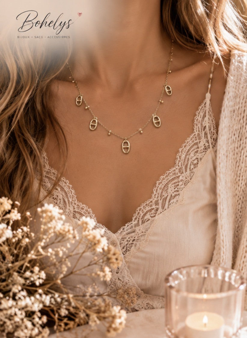 Collier doré Alba – Pampilles bohèmes