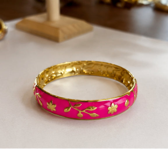 Bracelet Jonc Thaïlandais Lotus – Acier inoxydable 10 couleurs