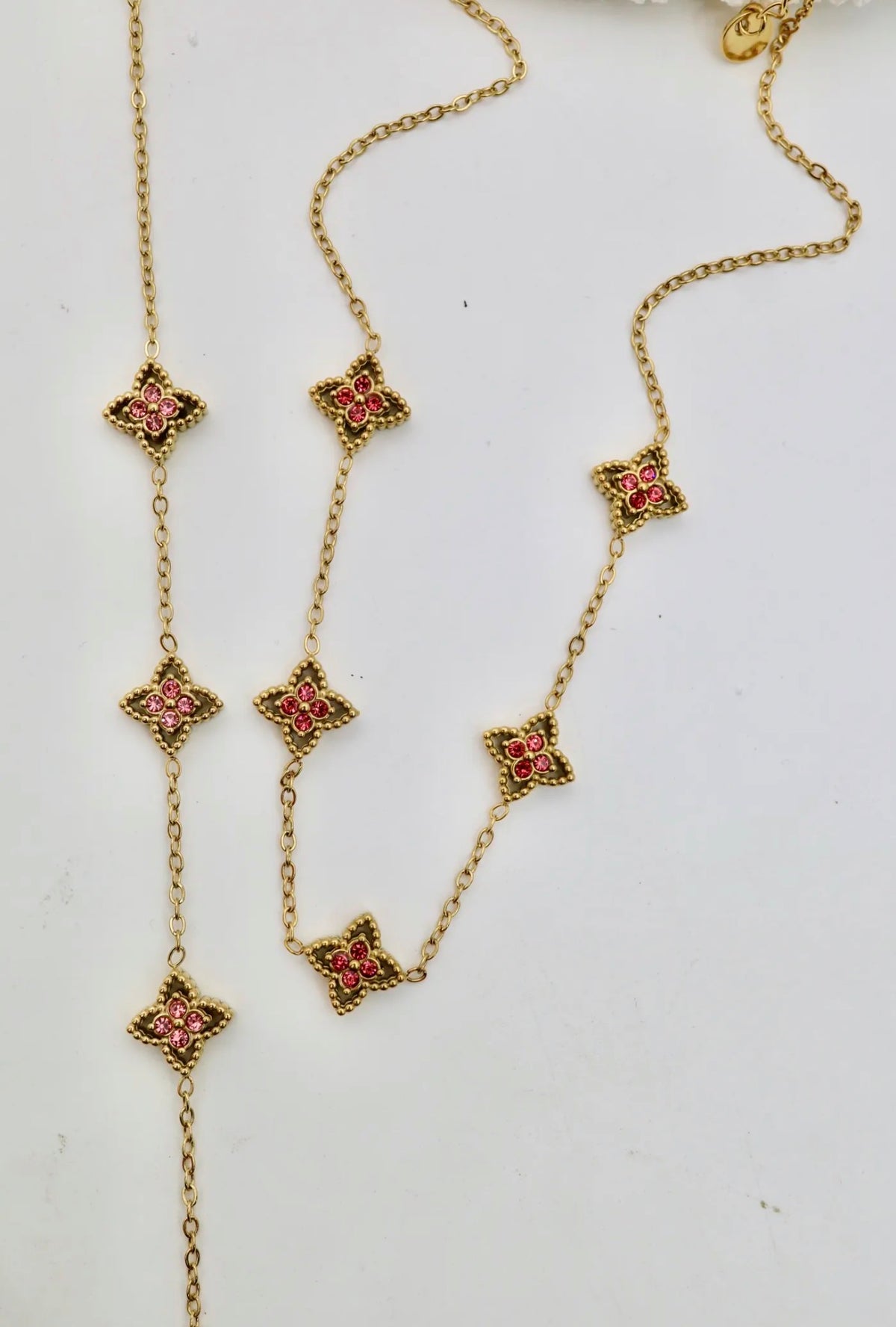 Parure Amélia Collier & Bracelet Femme Acier Inoxydable Zirconiums