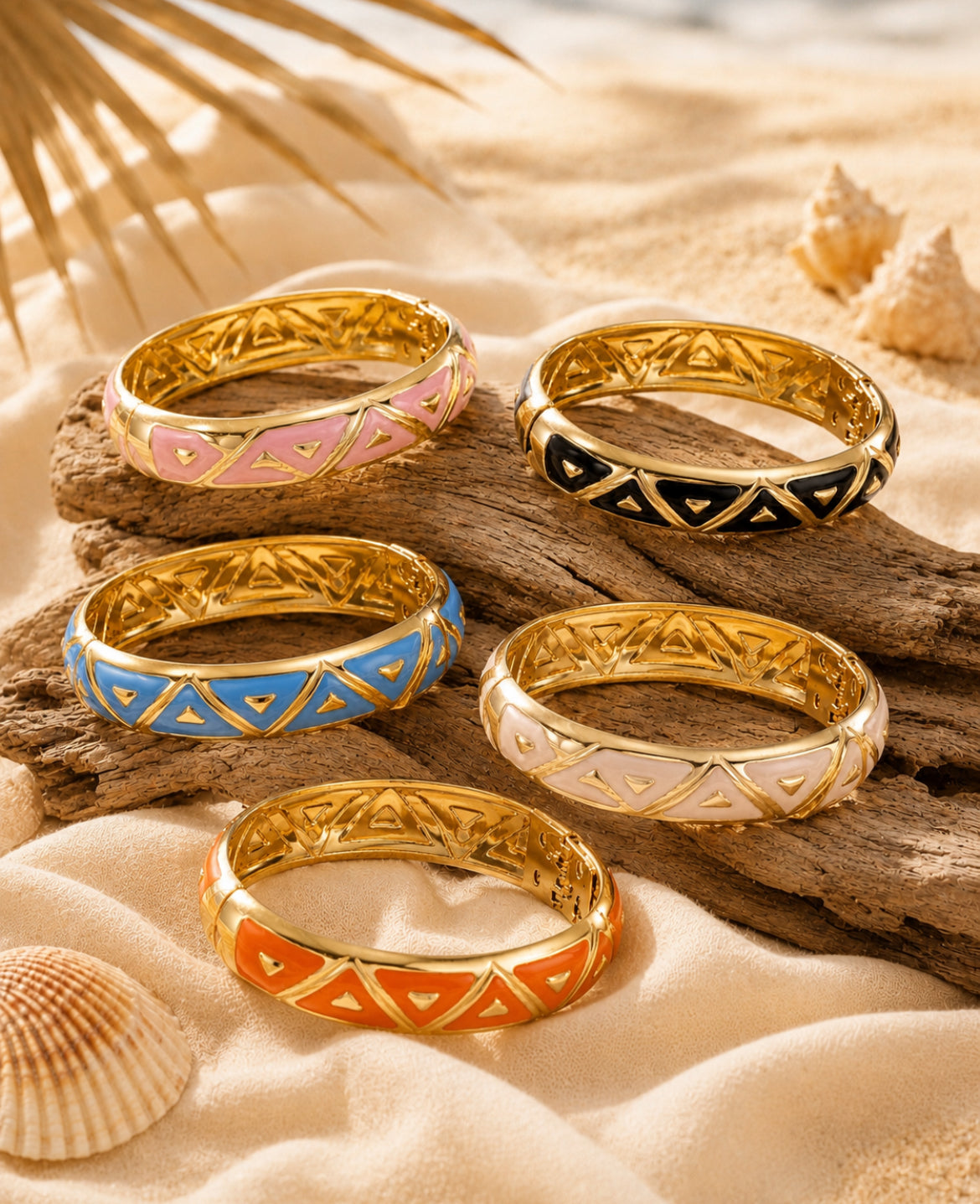 Bracelet Jonc Thaïlandais Géométrique – Acier inoxydable