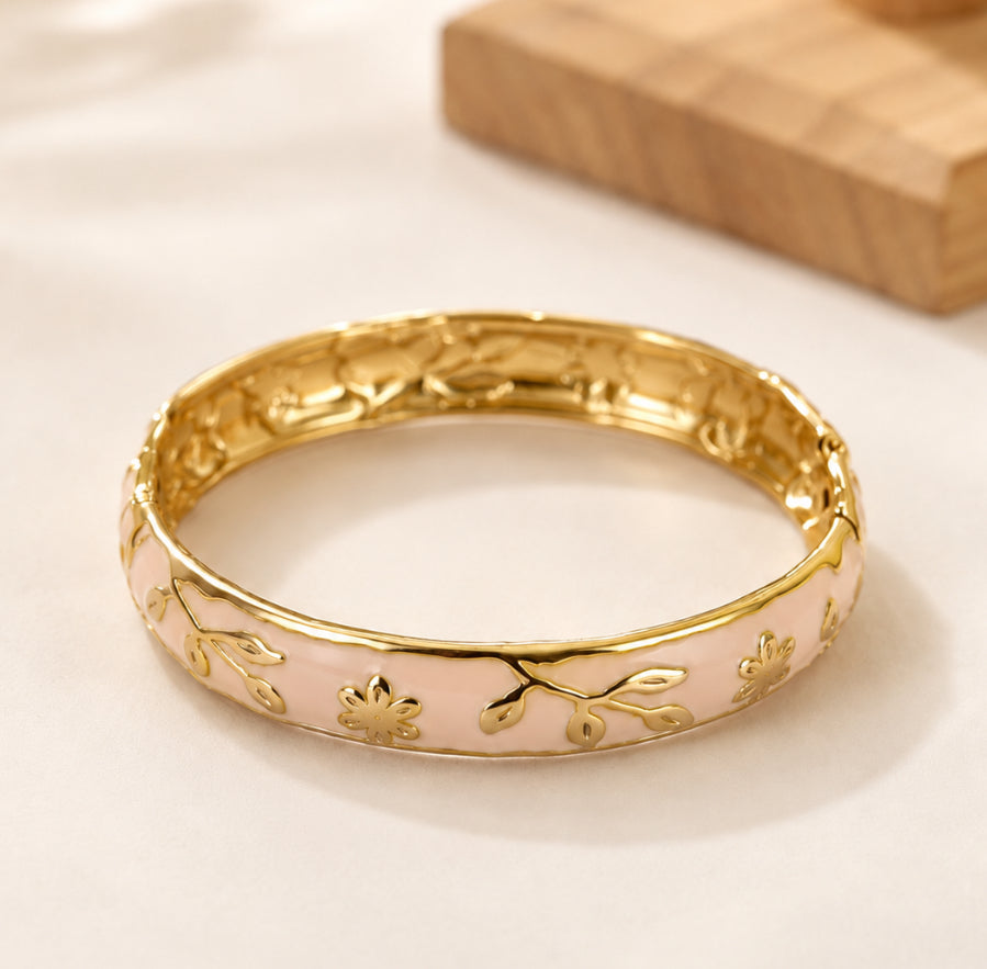 Bracelet Jonc Thaïlandais Lotus – Acier inoxydable 10 couleurs