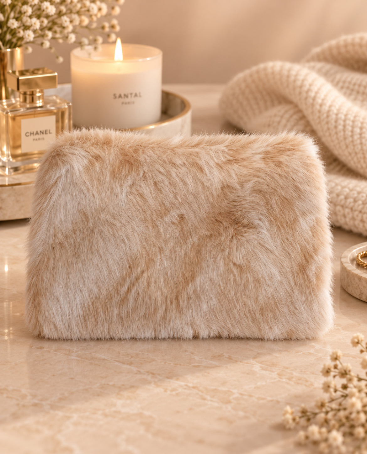 Mila – Trousse en Fausse Fourrure Douce