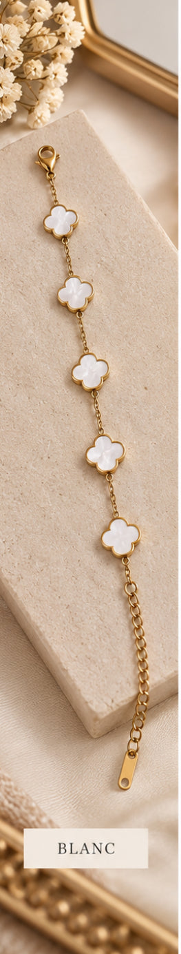 🌸 Bracelet Livia – Fleurs colorées en acier inoxydable