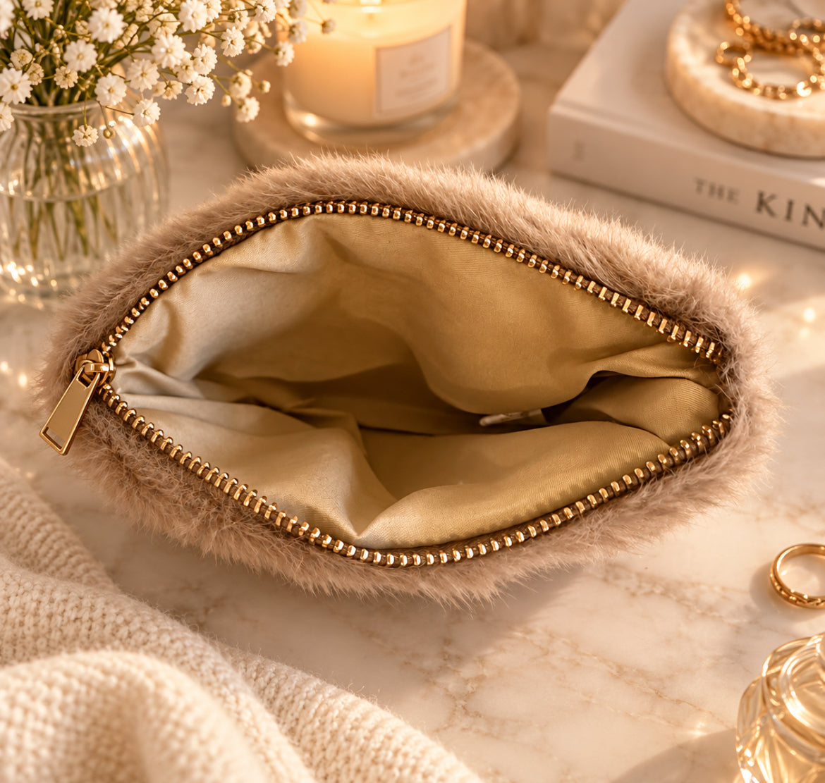 Mila – Trousse en Fausse Fourrure Douce