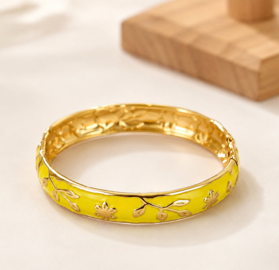 Bracelet Jonc Thaïlandais Lotus – Acier inoxydable 10 couleurs