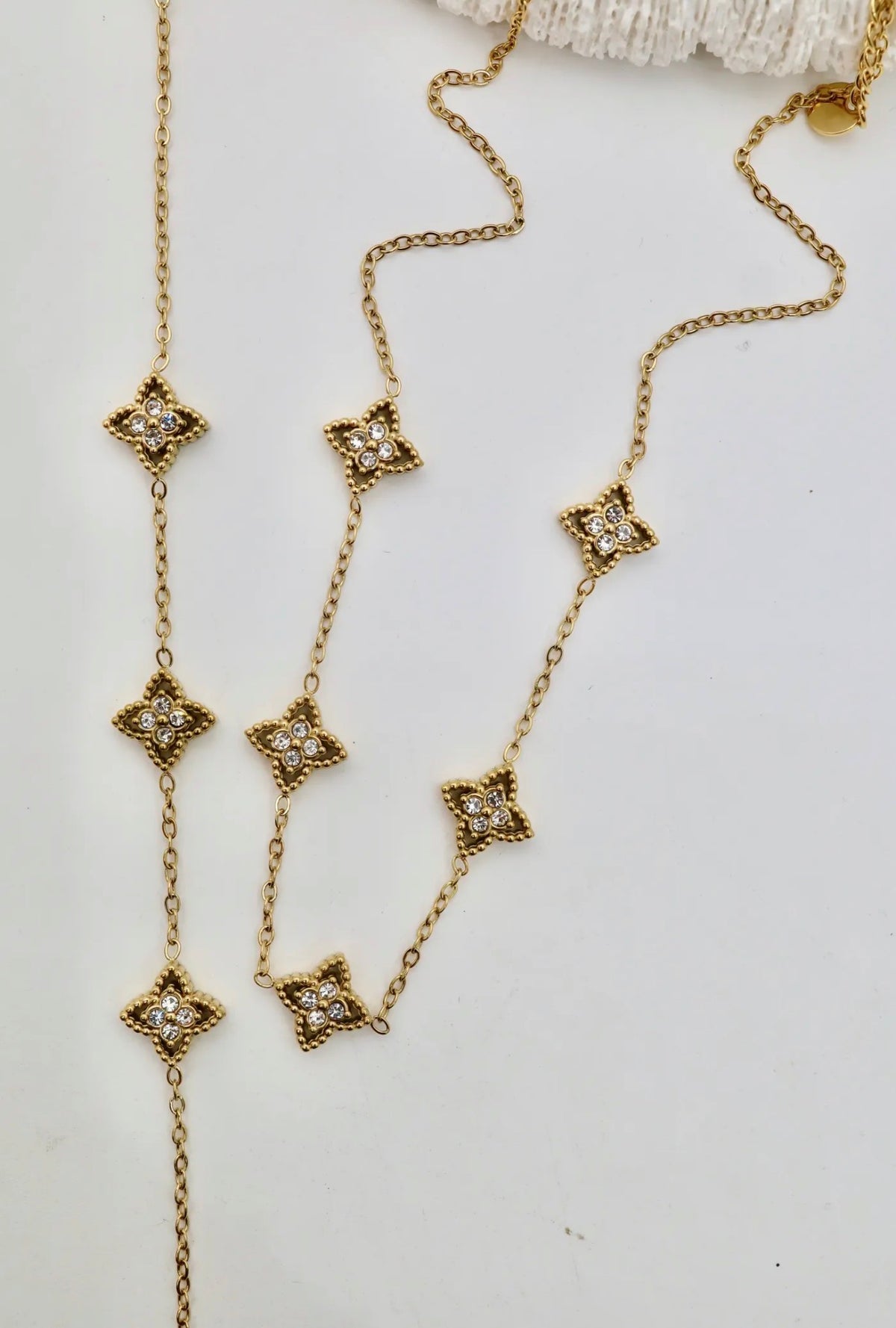 Parure Amélia Collier & Bracelet Femme Acier Inoxydable Zirconiums