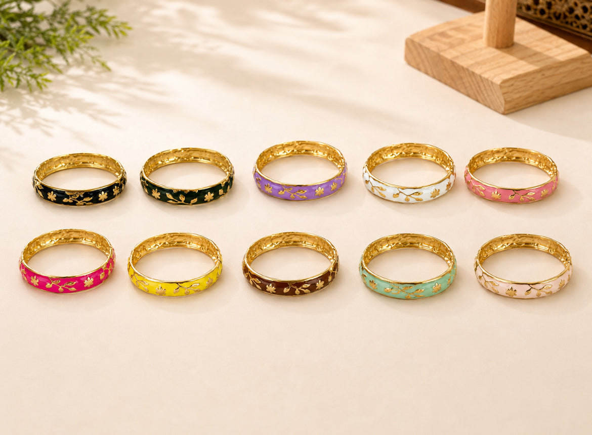 Bracelet Jonc Thaïlandais Lotus – Acier inoxydable 10 couleurs
