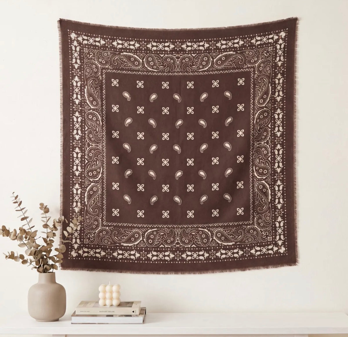 Écharpe Sofia femme motif bandana 110 × 110 cm – Viscose & laine douce