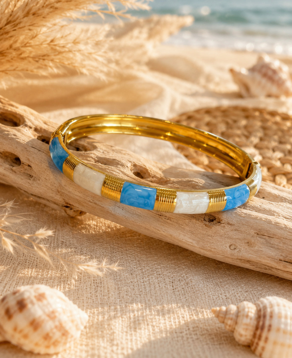 Bracelet Jonc Thaïlandais Nacré – Acier inoxydable