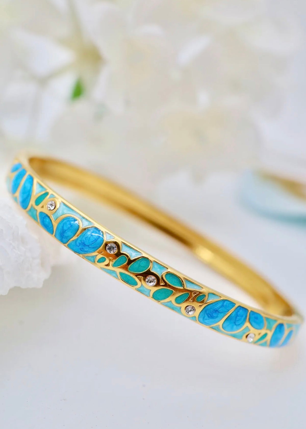 Bracelet Jonc Thaïlandais « Jardin de Siam » – Acier inoxydable