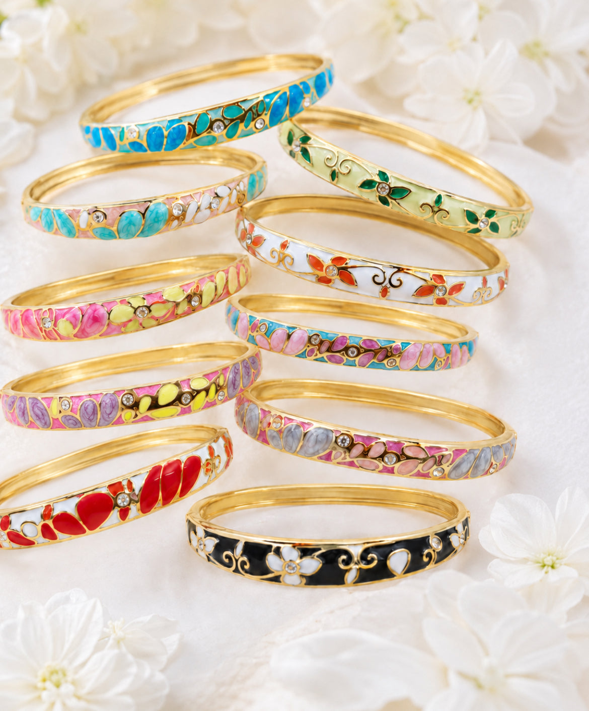 Bracelet Jonc Thaïlandais « Jardin de Siam » – Acier inoxydable