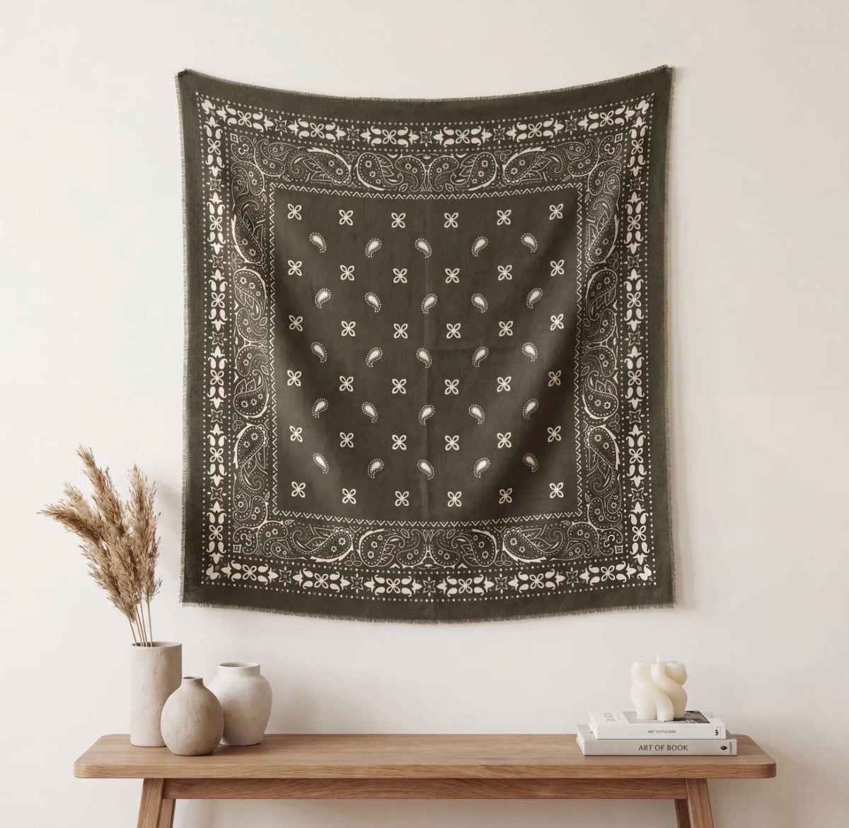Écharpe Sofia femme motif bandana 110 × 110 cm – Viscose & laine douce