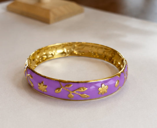 Bracelet Jonc Thaïlandais Lotus – Acier inoxydable 10 couleurs
