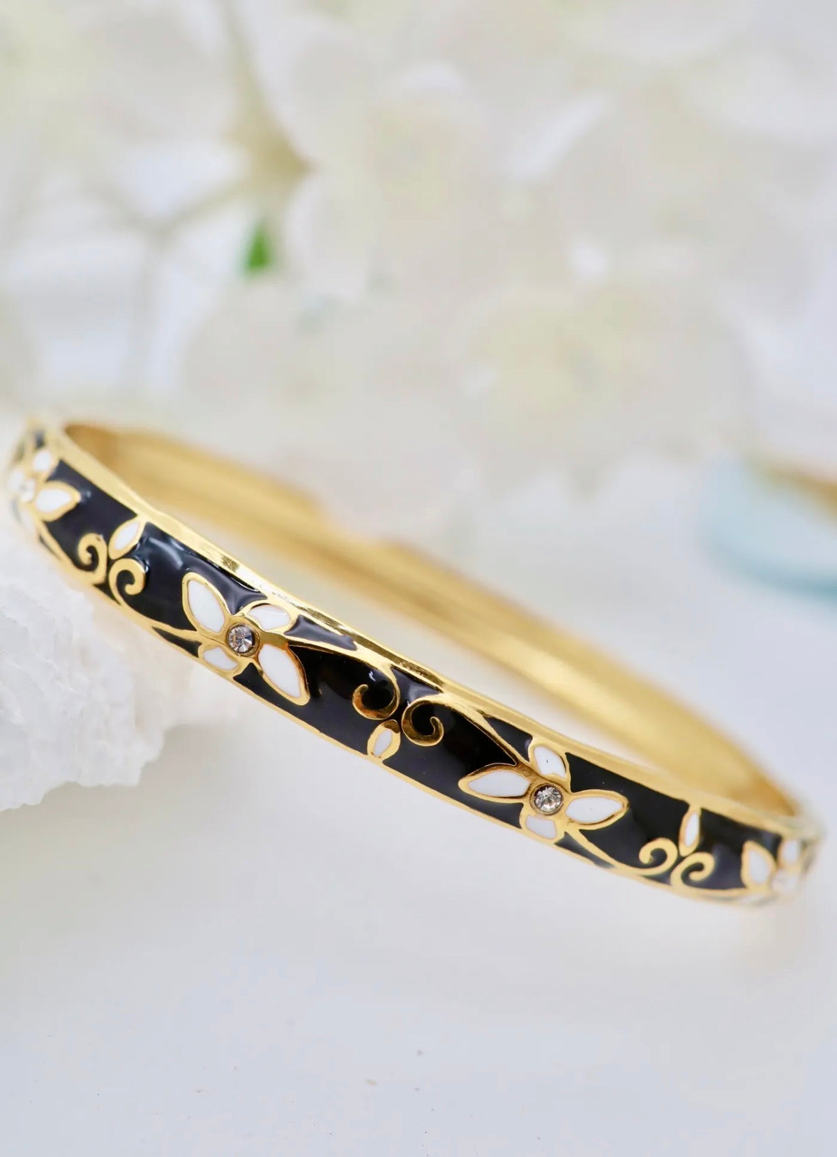 Bracelet Jonc Thaïlandais « Jardin de Siam » – Acier inoxydable