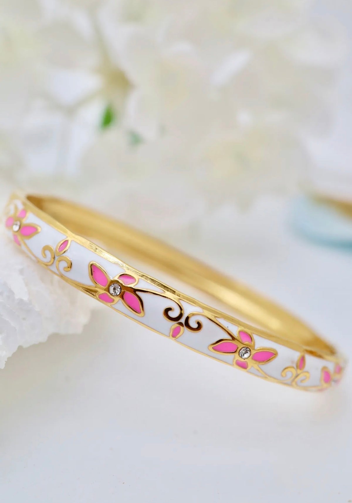 Bracelet Jonc Thaïlandais « Jardin de Siam » – Acier inoxydable