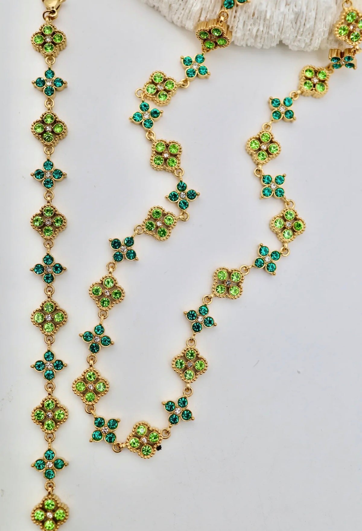 Parure Eléa – Collier & bracelet en acier inoxydable et zirconium