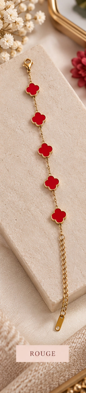 🌸 Bracelet Livia – Fleurs colorées en acier inoxydable