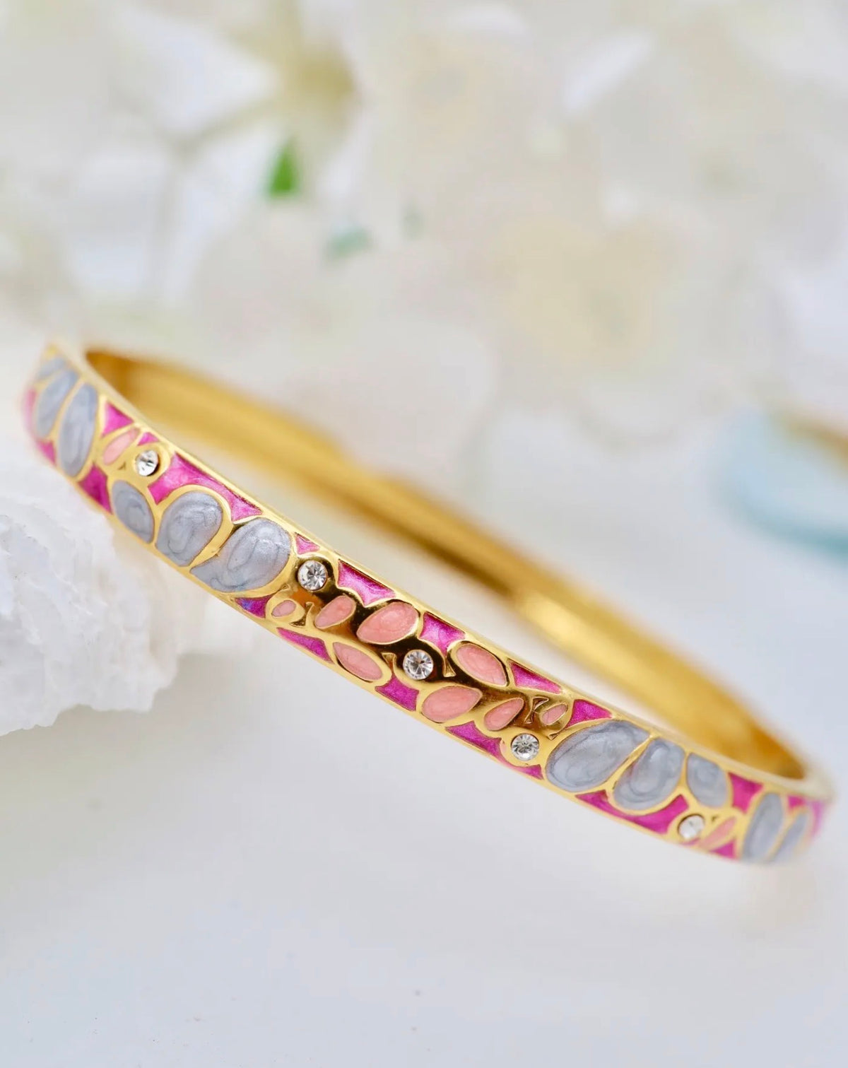 Bracelet Jonc Thaïlandais « Jardin de Siam » – Acier inoxydable
