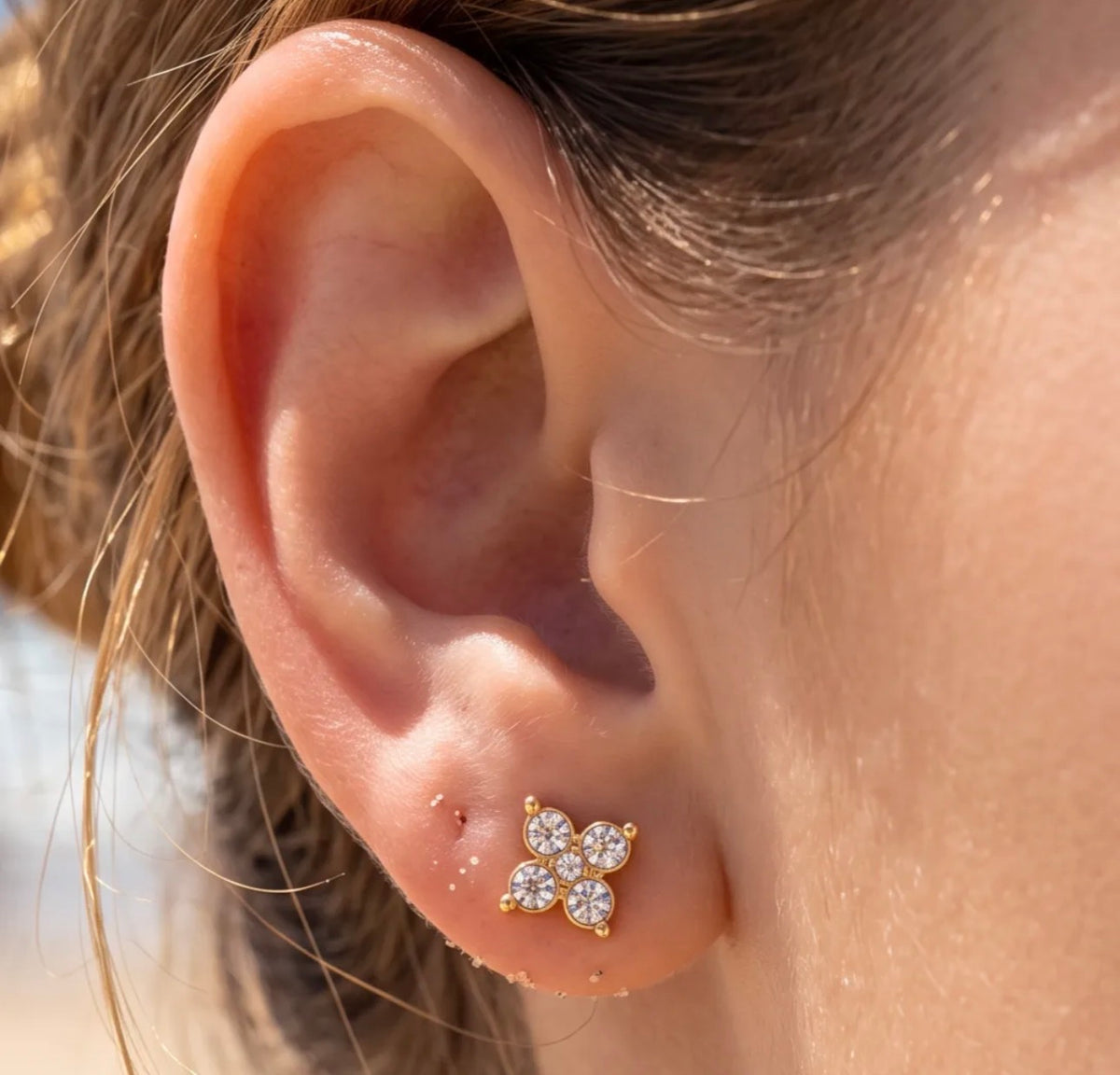 Boucles d’oreilles « Éclat Fleur » – Zirconiums – Acier inoxydable – 6 coloris