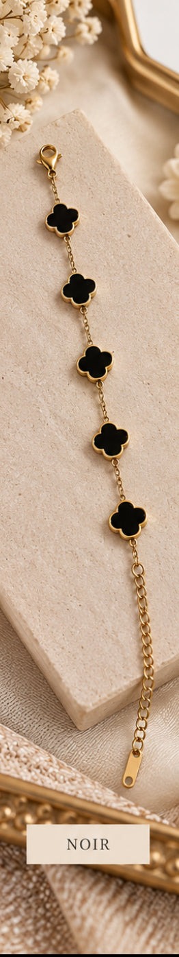 🌸 Bracelet Livia – Fleurs colorées en acier inoxydable