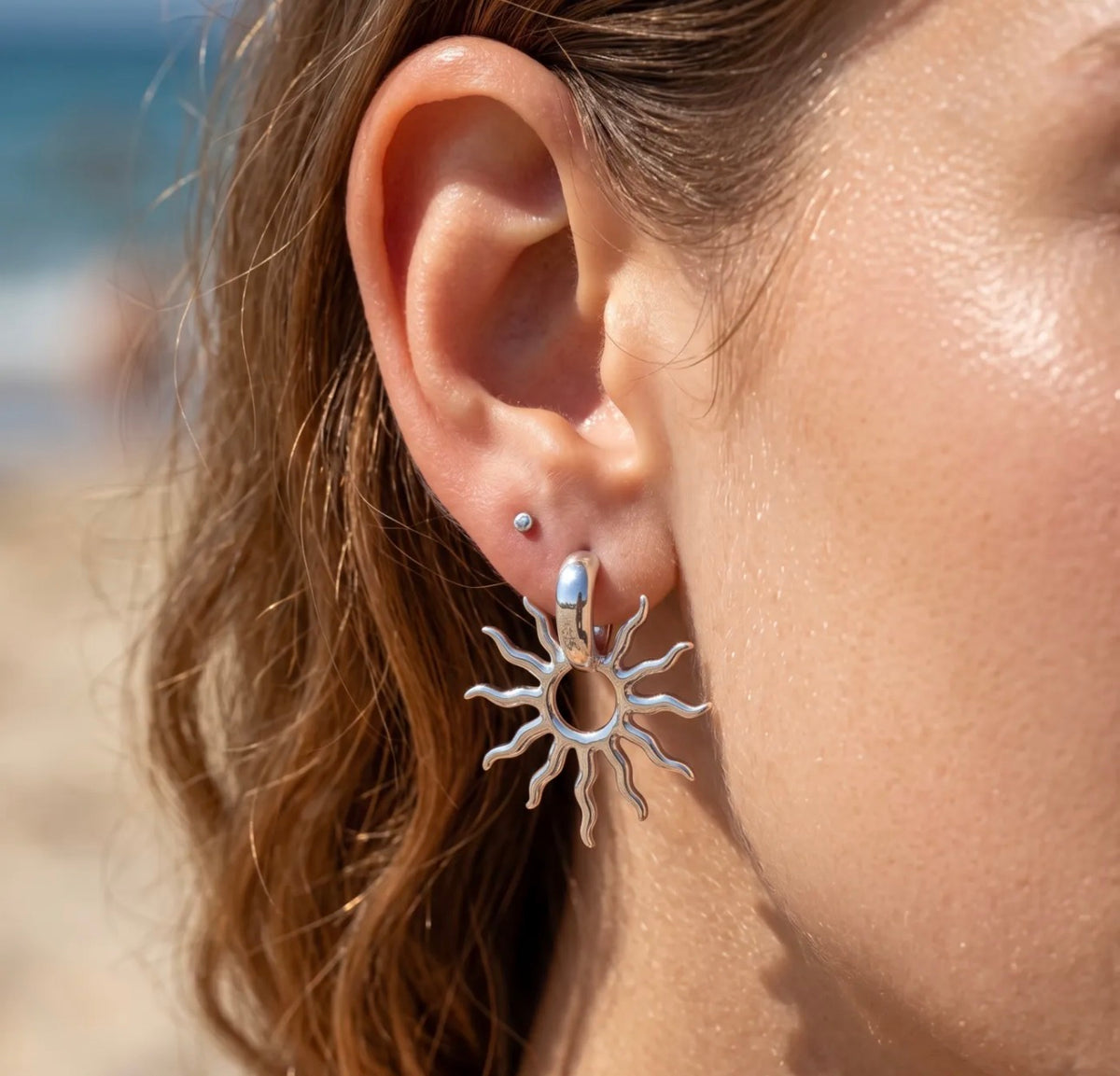 Boucles d’oreilles « Soleil Bohème » – Acier inoxydable – Doré ou Argenté