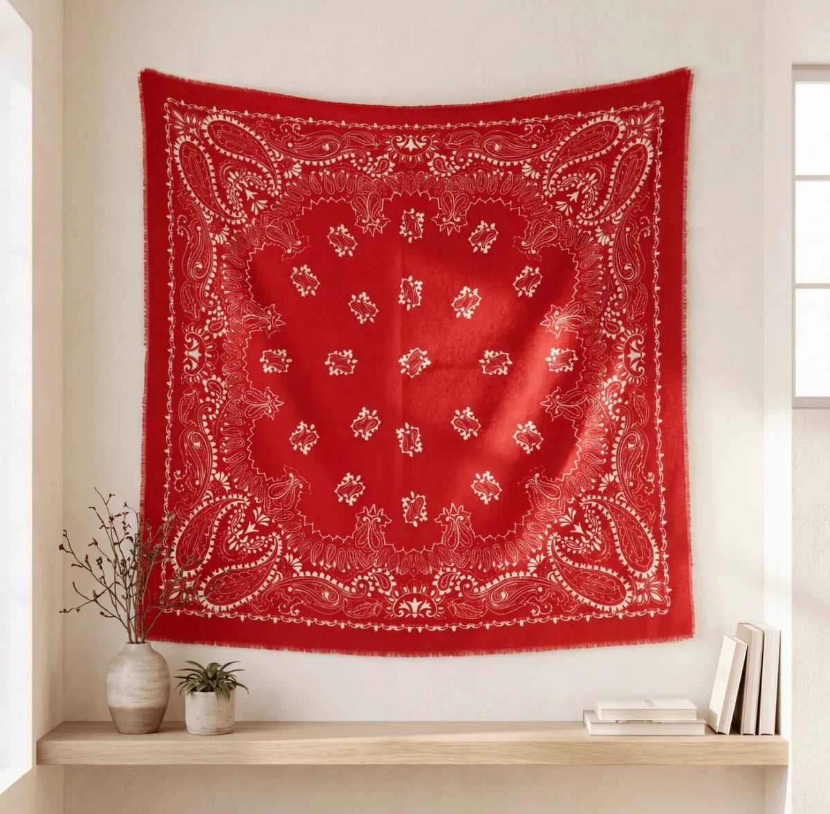 Écharpe Livia femme bandana 110 × 110 cm – Viscose & laine douce