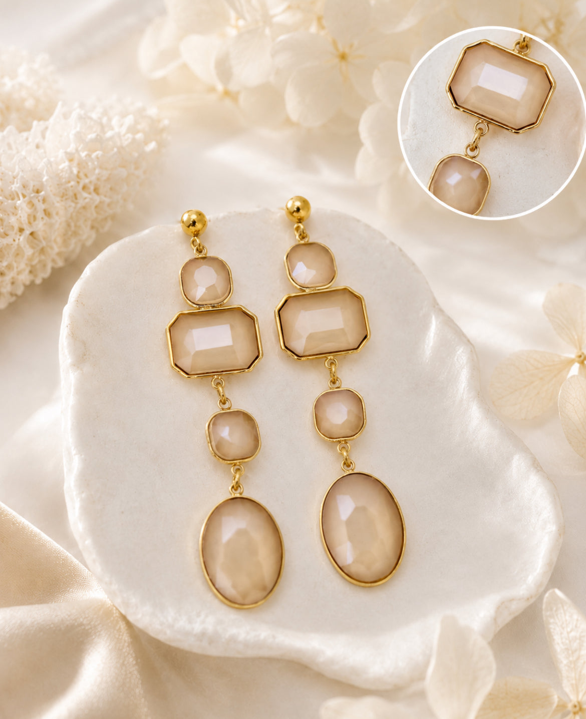 Boucles d’oreilles « Riviera » – Pendantes 65 mm – Acier inoxydable – 4 coloris