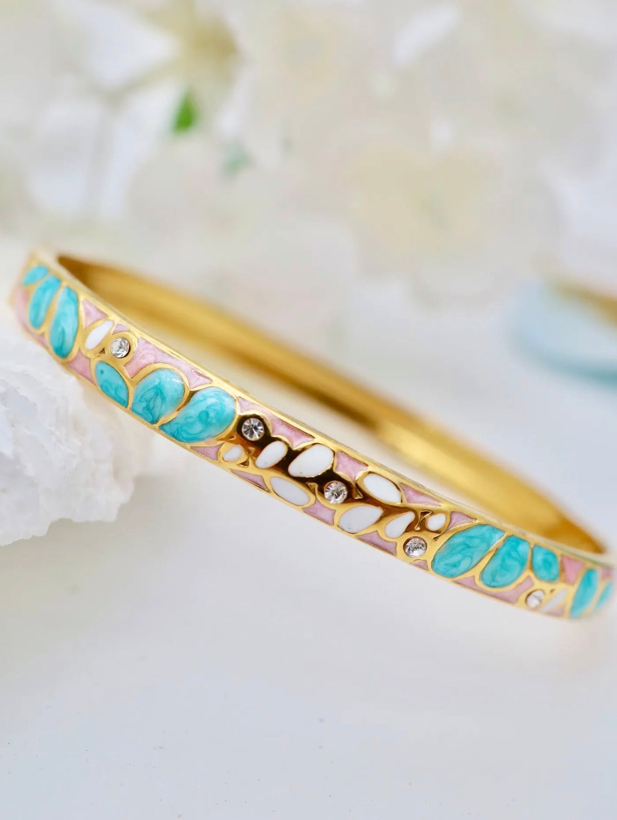 Bracelet Jonc Thaïlandais « Jardin de Siam » – Acier inoxydable