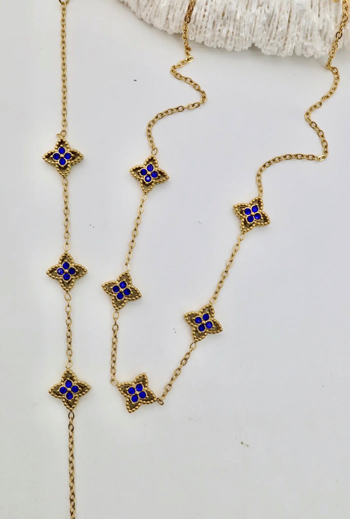 Parure Amélia Collier & Bracelet Femme Acier Inoxydable Zirconiums