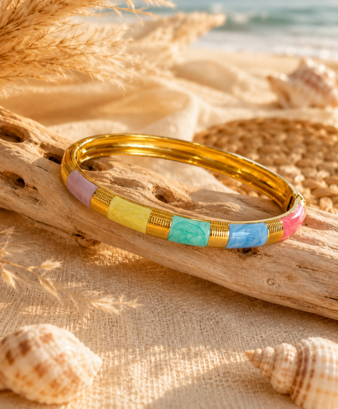Bracelet Jonc Thaïlandais Nacré – Acier inoxydable