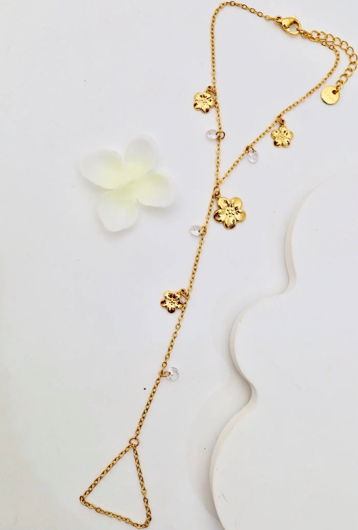 Chaîne de main Fleuria – Fleurs en acier inoxydable