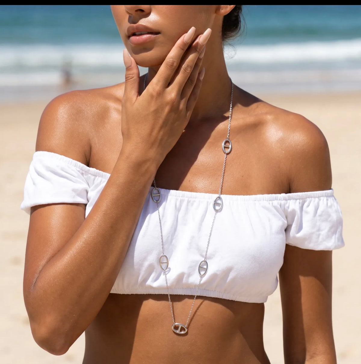 Collier sautoir Cassia – Maille marine en acier inoxydable