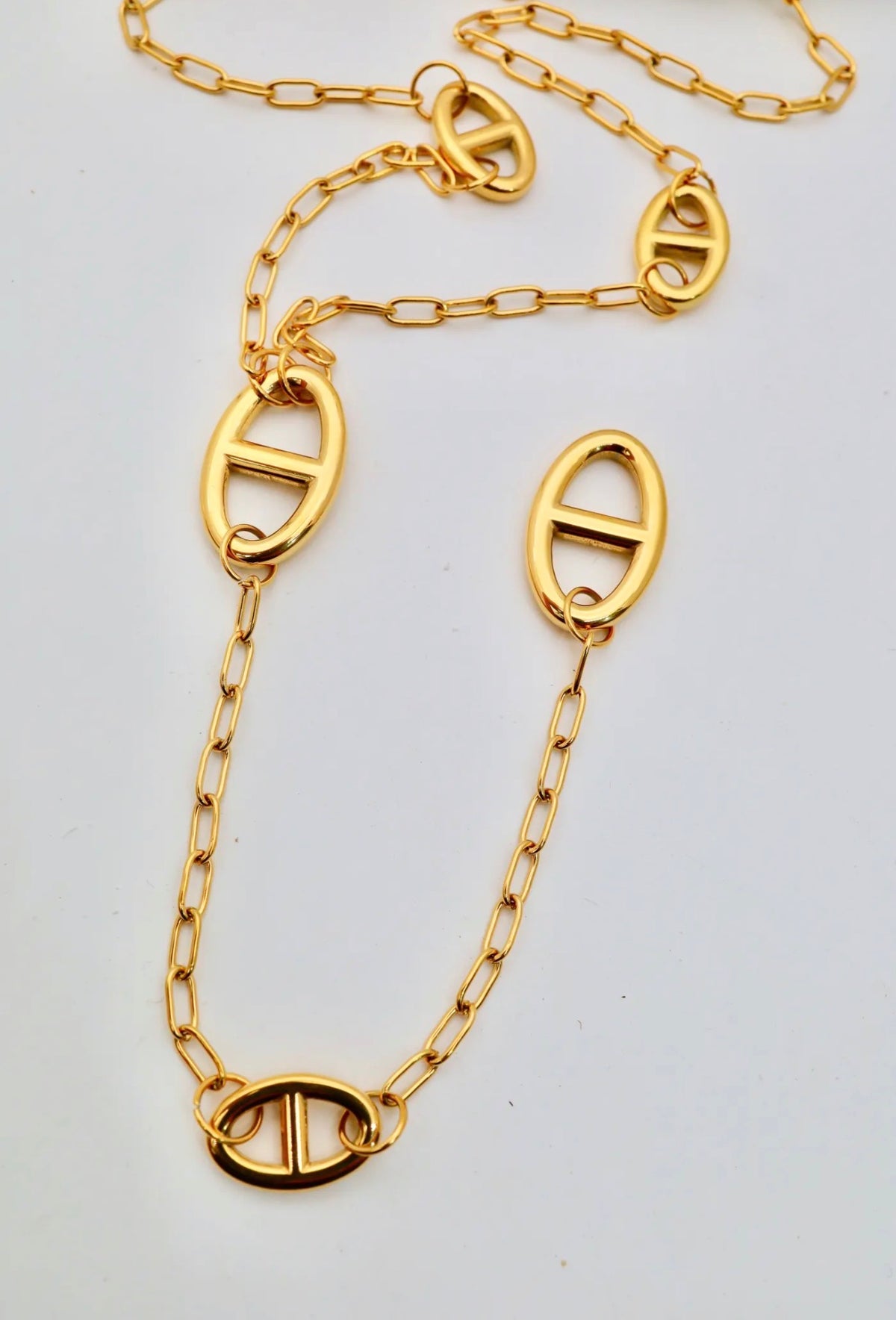 Collier sautoir Alyssa – Maille marine en Y en acier inoxydable